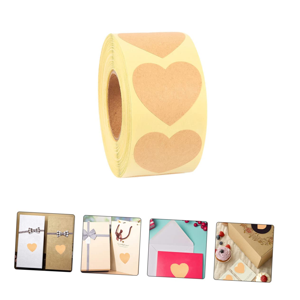 HOMSFOU 2 Set Adesivi Carta Kraft Set Etichette Naturali Per Decorazioni E Confezioni Per Scrapbooking E Regali Design E Personalizzabile 5 * 2