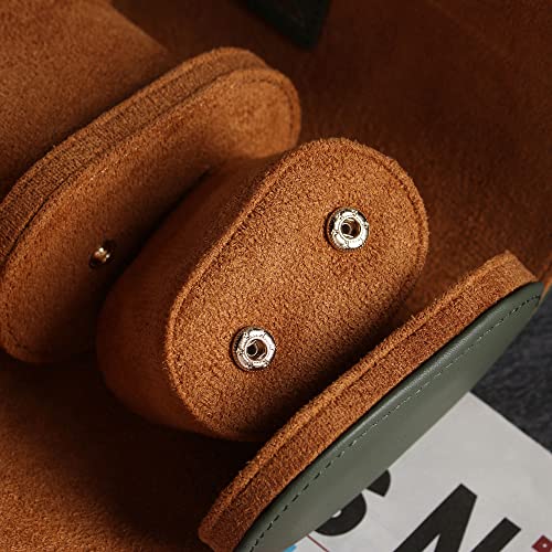 Image of Genuine Napa Leather Watch Roll Travel Case for 3 Watches - Travel Watch Rolls and Leather Watch Display Cases with Velvet Interior - Watch Storage Organizer Men's