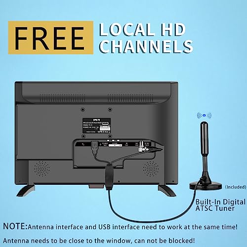 Feihe 19 Inch Tv, Fhd Led Flat Screen Tv 1920 X 1080P Ips Display W/Digital Dual Tuners Atsc/Hdmi/Vga/Av/Usb, 12 Volt Rv Tv Built In Dual Speakers Suitable For Kitchen/Rv/Caravan And Boat #TOP2