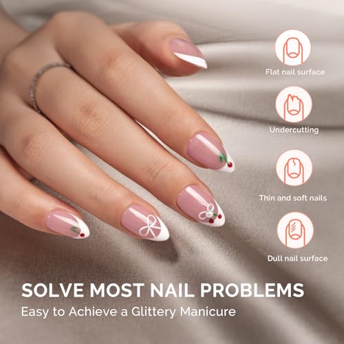 Image of MelodySusie 2PCS 15ML Clear Builder Nail Base Gel for Nails Thickening,Soak Off UV Extension Gel,Rhinestone Nail Glue in a Bottle for Nail Art Design Gift for Women