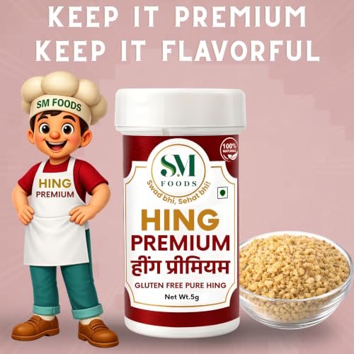Image of SM FOODS Premium Pure Nukra Hing 5g (Pack of 1) | No Atta No Maida | Imported Premium Pure Heeng | Strong & Kadak Aroma | Gluten Free | Uncompounded | For Cooking & Digestion