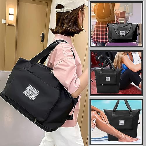 Large Capacity Travel Bag, Foldable Travel Bag, Expandable Travel Duffel Bag, Collapsible Waterproof Large Capacity Travel Handbag, Overnight Bag for Women and Man2