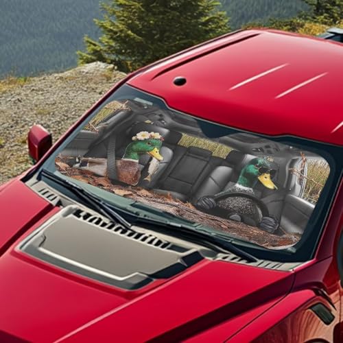 Image of Car Windshield Sunshade Car Interior Accessories for Sun Heat Foldable Mallard Duck Drive Sun Shade Keeps Your Vehicle Cool Fit for Cars, Trucks, and SUVs (66.53 x 34.44 in)