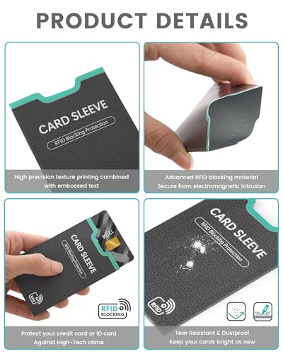 7 RFID Blocking Sleeves Identity Theft Protection Lightweight And Compact Design to Fit in Any Pocket or Wallet2