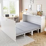 VLIVRA Klappbett 140x200 cm Weiß, Schrankbett mit Matratze, platzsparend