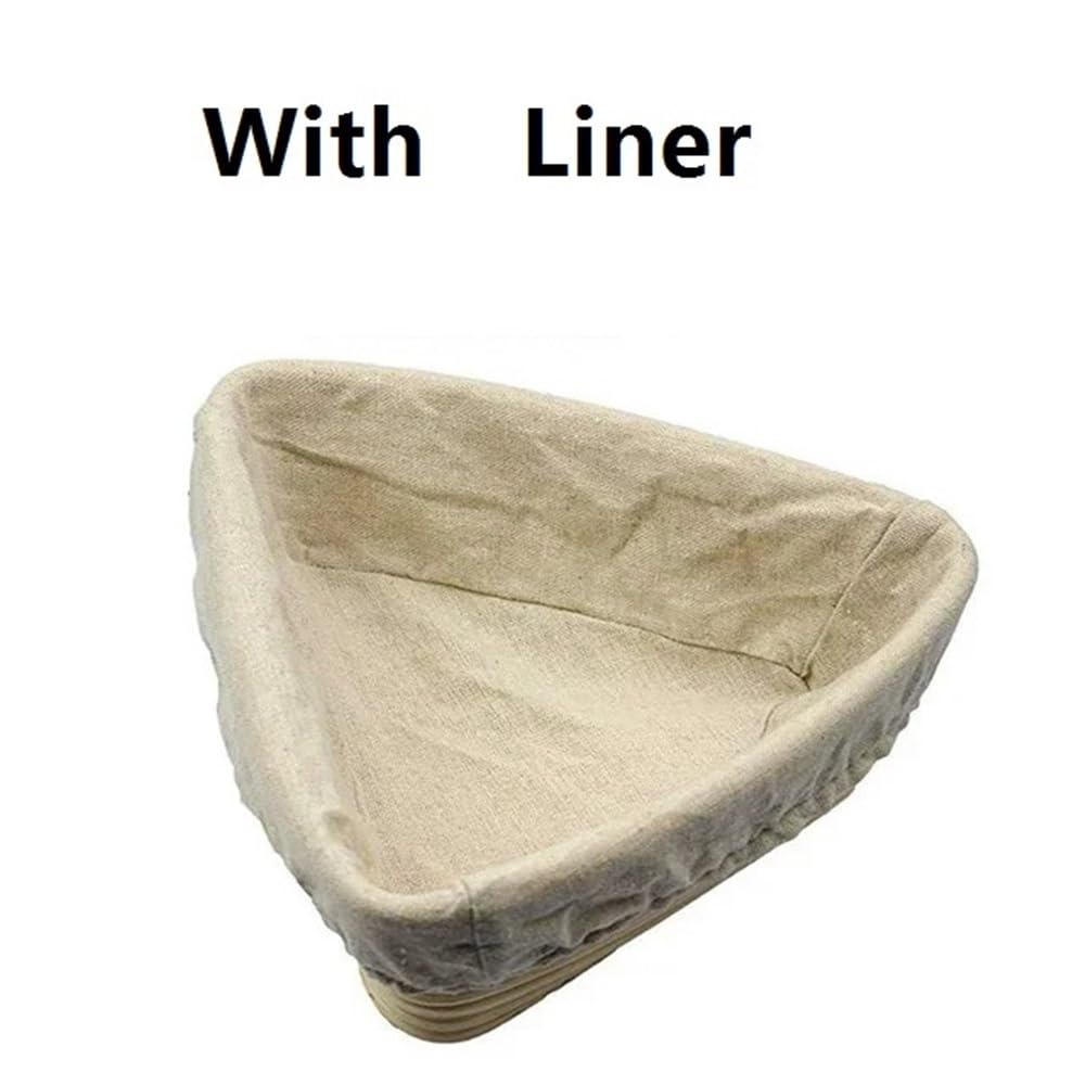 Cestino per la Prova del Pane, 1 Cestino da lievitazione Triangolare in Rattan con Rivestimento, Diverse Misure for la panificazione(23X23X8cm)