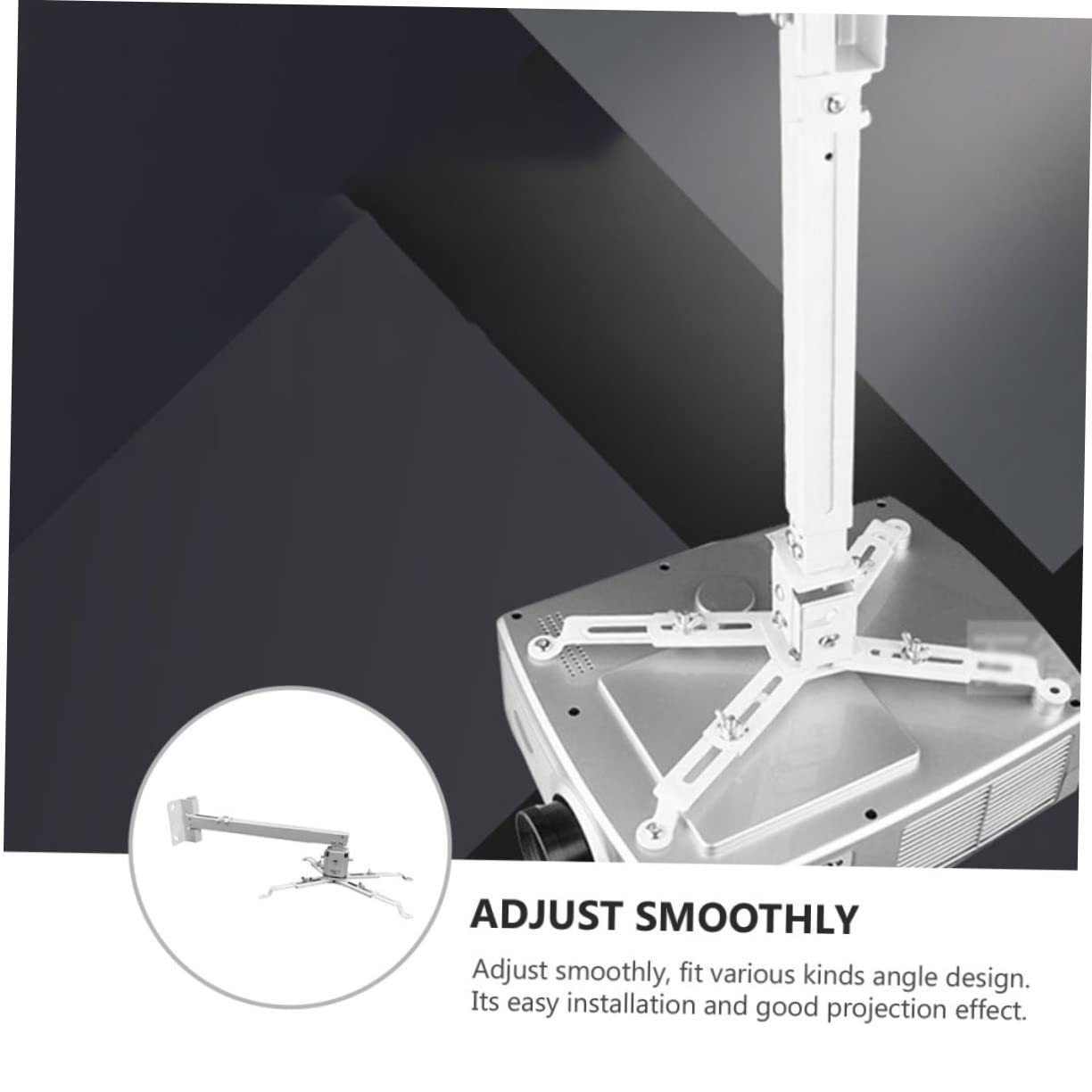 NUOBESTY Supporto da Soffitto per Proiettore Regolabile in Altezza in Acciaio Alta Resistenza Design Orientabile per Home Cinema