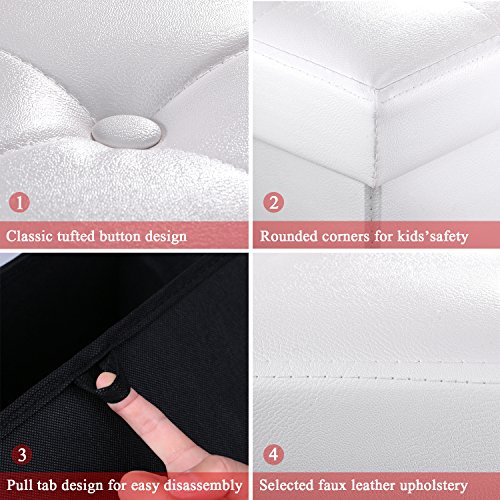 Wonenice Folding Storage Ottoman Cube Foot Rest Stool Seat- 15" X 15" #TOP4