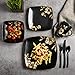Gibson Elite Lanark 16-Piece Square Dinnerware Set, Black -