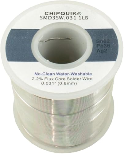 Alambre de soldadura 62362 estañoplomoplateado no limpio, .031 1lb