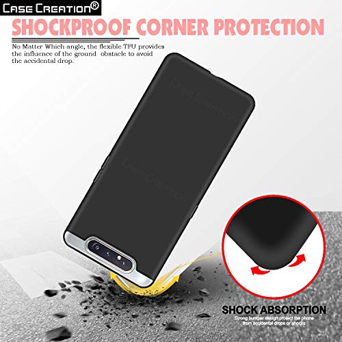 Image of Case Creation Luxurious OG Series for Samsung Galaxy A90 Case Cover,Anti-Dirty Slim Case Frosted Matte Cute Candy TPU Raised Bezel (Splash of Color) Back Cover for Samsung A90 -Black