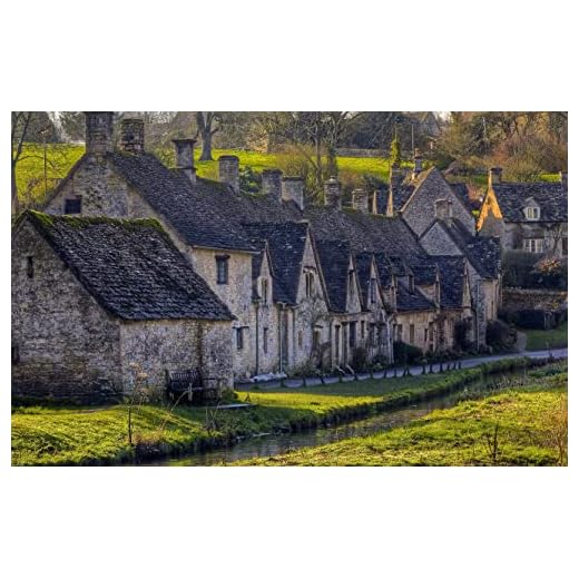 LHJOYSP pussel 500 bitar Stad, england, stad, bibury, Gloucestershire 52x38cm
