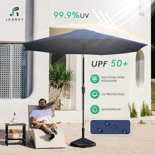 Image of JEAREY 10FT Outdoor Patio Umbrella, Market Umbrella, Navy