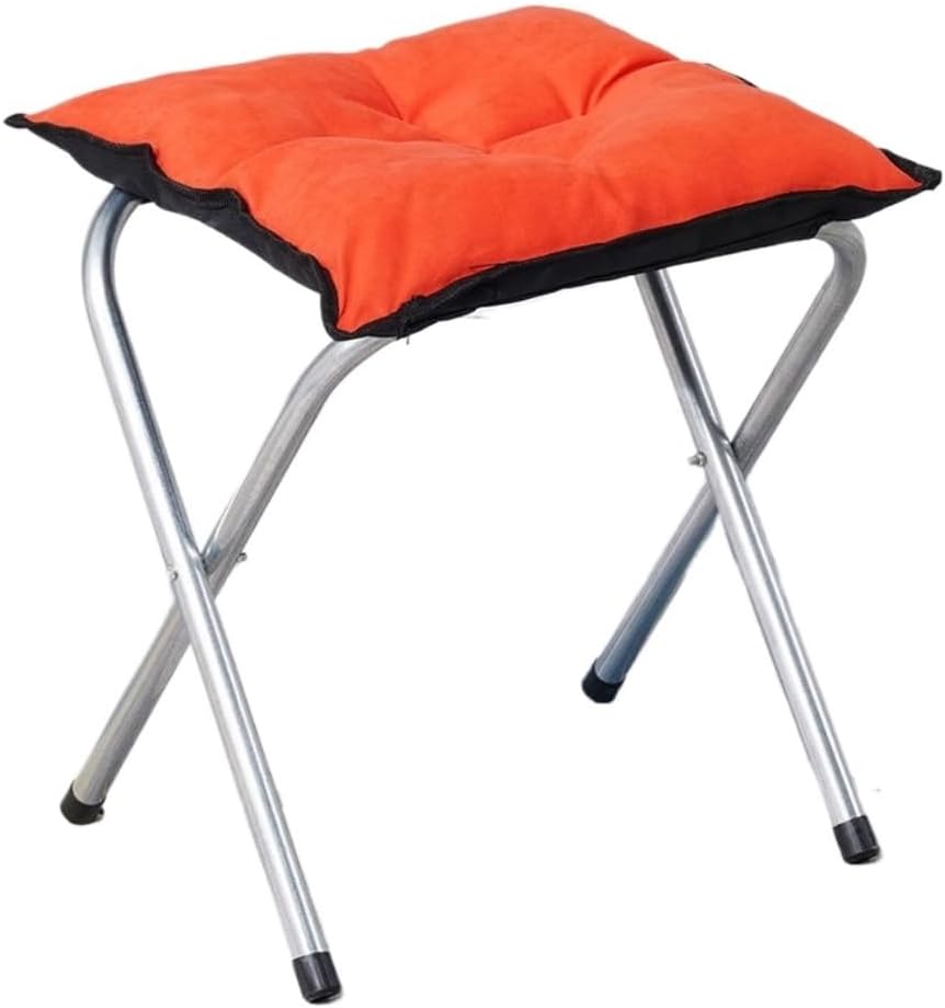 Camp Stool Mazar Lunch Break Outdoor Fishing Heightened Footstool Dormitory Small Stool Office Foldable Footstool Camping Stool(Orange)
