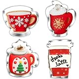 LUBTOSMN Juego de 4 cortadores de galletas de café grande, cortadores de galletas y fondant