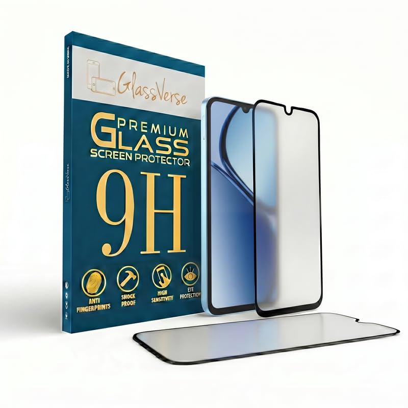 Image of GlassVerse Matte Tempered Glass for Realme C63 | Anti Glare, Smooth Touch Screen Protector, 9H Hardness, Edge to Edge, Case Friendly, Hassle-less Installation Kit Included. (Pack of 2)