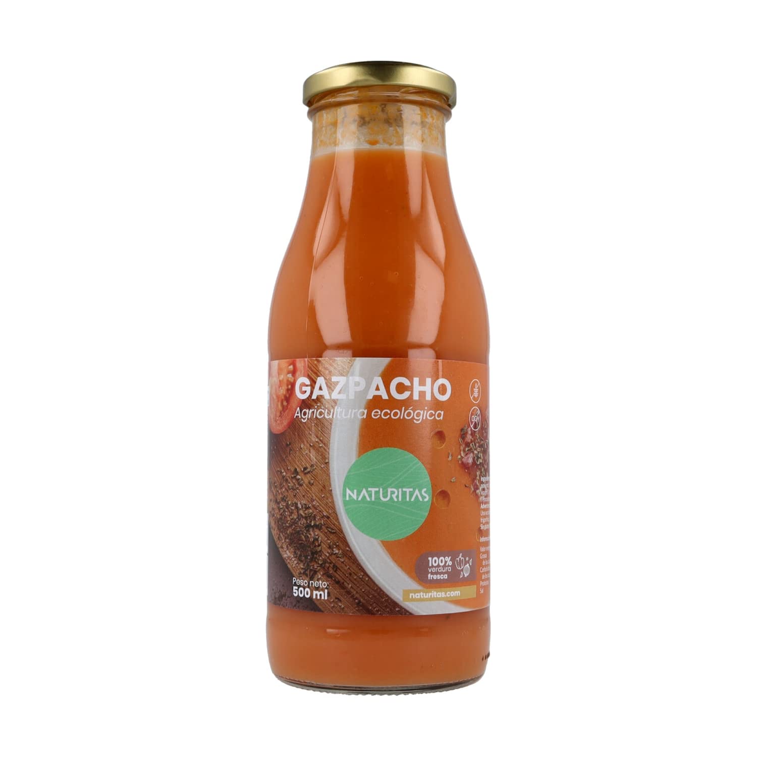 Gazpacho Bio | 500 ml | Naturitas Essentials | Refrescante listo para servir | Sin conservantes | Cremas Sopas y Caldos