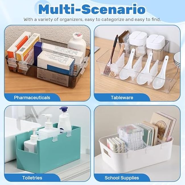 Retractable Fridge Divider Set - Adjustable Refrigerator Door Organizer Clips for Food Storage and Kitchen Organization for Refrigerator, Home, Office, and Bedroom Organization (Non-adjustable 12PCS)