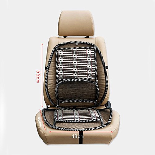 Homdsim Car Seat Office Chair Bamboo Chip Cover Cushion With Wire Mesh Lumbar Back Support,Breathable Cool Black Mesh With Strap Comfortable Ventilate Support Cushion Pad For All Types Car Seats #TOP4