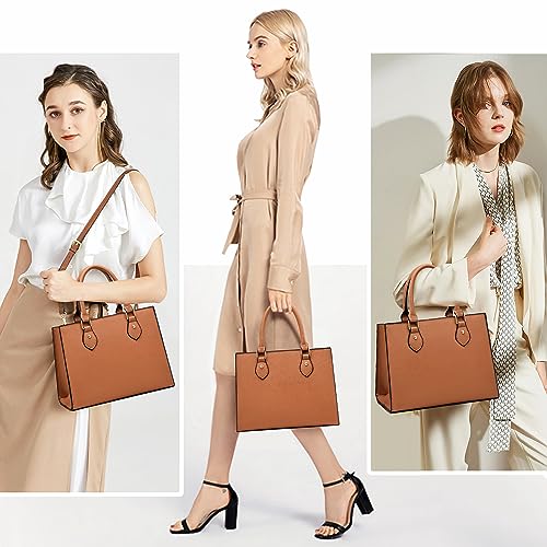 Image of CHICAROUSAL Crossbody Purses and Handbags for Women PU Leather Tote Top Handle Satchel Shoulder Bags (Brown)