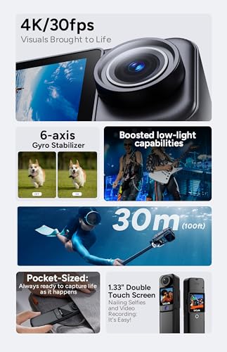 Image of SJCAM C300 64GB 4K VLOGGING Camera with 7Hour Power Grip,Body Camera with 6axis Stabilization for Daily Vlogs of Content Creators,Chest Werable for Kids,Students and Beginner Travel,30m Underwater