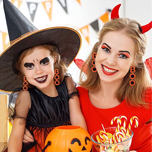 Halloween Beaded Boo Earrings for Women - Spooky Ghost Pumpkin Drop Dangle Jewelry - Handmade Gothic Costume Party Holiday Festive Gifts3