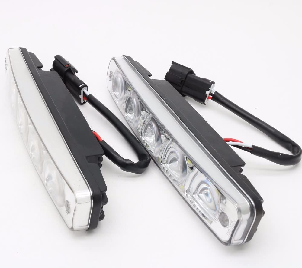 Luz de señal de Giro Impermeable DRL Coche Luz Diurna E4-Mark 12V 10W Super Brillante 5 E4 Carcasa De Aluminio 2pcs Auto Luces Giro Indicadoras