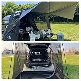[Materiali Premium]: Esterno: Veranda per auto in poliestere 210T con rivestimento argentato (impermeabile 2000-3000mm, UPF50+); Interno: Maglia in poliestere ad alta densità; Base: Tessuto Oxford impermeabile (2000mm)
