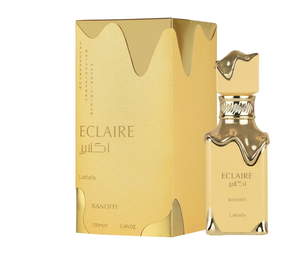 Lattafa Eclaire Banoffi Eau de Parfum, arabisches Parfüm unisex, langanhaltend mit wiederaufladbarem Zerstäuber, sanftes und cremiges Parfüm mit Banane, Vanille und Praliné (Eclaire Banoffi) 100 ml
