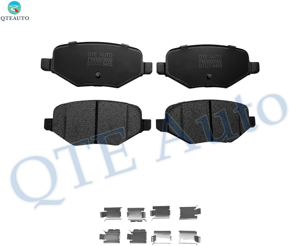 PM Auto Set of 6 Rear 345mm Drilled Slotted Brake Disc Rotors-Ceramic Brake Pad Kit Replacement For 2013-2019 Ford Explorer