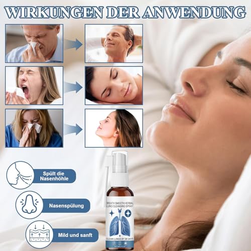 Herbal Lung Spray, Lungenreinigungsspray, Herbal Lung Cleansing S pray, Lungenreinigung Spray, für Den Täglichen Gebrauch Geeignet, Erleichterung der Atmung Linderung Körperlicher Müdigkeit (1 PC)