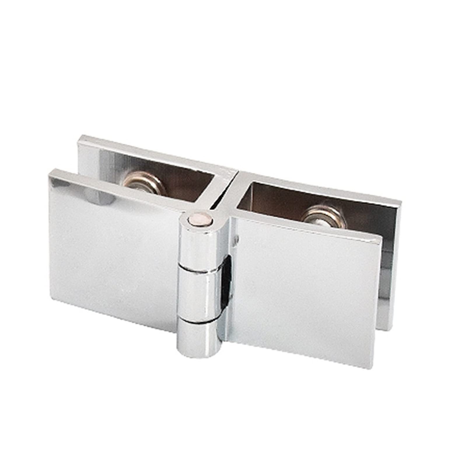 Zinc Alloy Glass Clamp DIY Hinges, 5-8mm Bilateral Clip 90 180 Degree Glass Door Hinge for Showcase Wine Cabinet Support Connector Hardware(180 Degree)