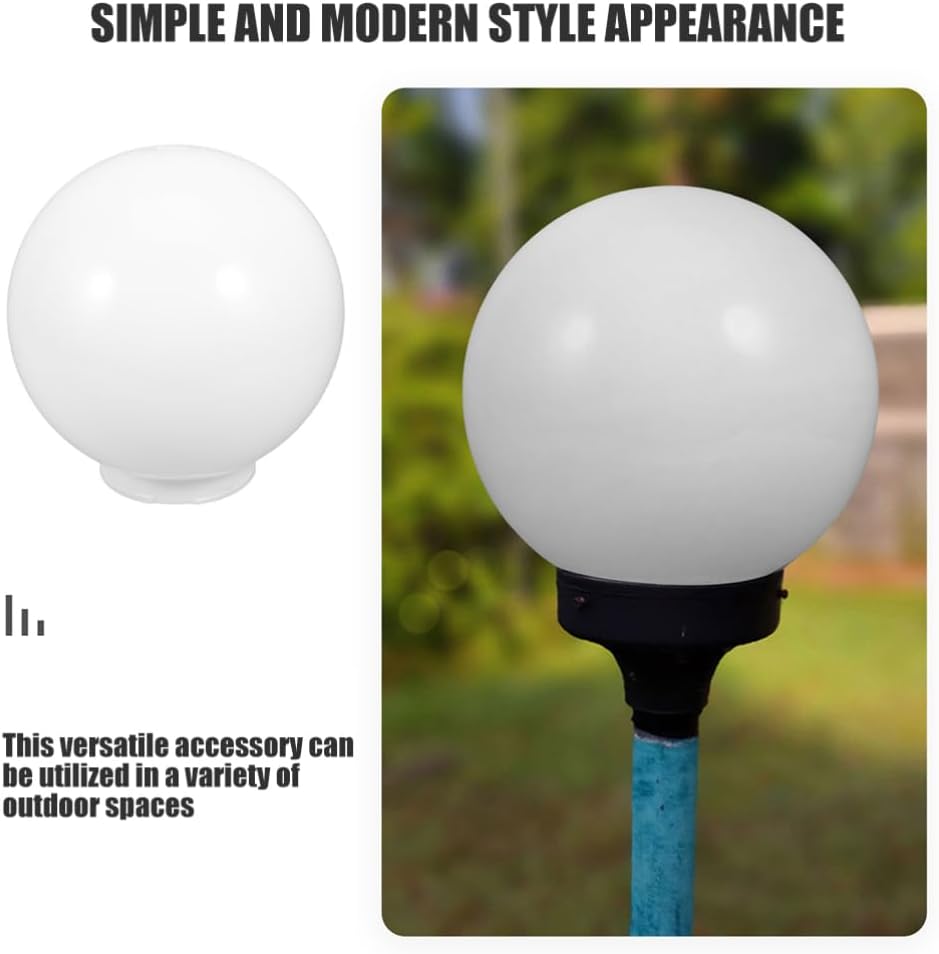 VOSAREA Globe Oversized Scalloped Lamp Shade in Acrylic for Outdoor Yard Street Light Cover Replacement
