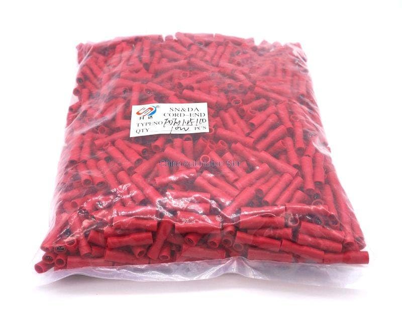 Generic 1000PCS/Lot 0.5-1.5mm2 Fully Insulated Copper Terminals Female Quick Disconnectors FDFD1.25-110