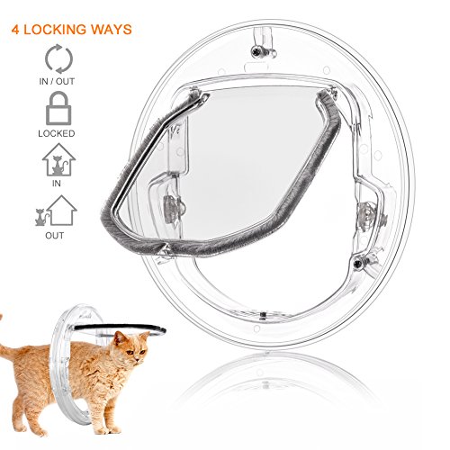 YOUTHINK Cat Flap Door, 4 Way Locking Cat Doors, Small Pet Door