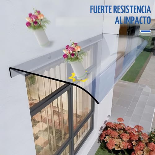 Miniatura 3 de Tejadillo De Exterior En Policarbonato - Marquesina Para Puerta Con Techado Exterior, Sistema Extensible Para Fachadas Resistente A Viento