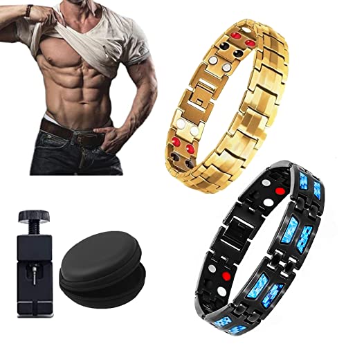 Titanium Power Magnetic Bracelet,Carbon Blue