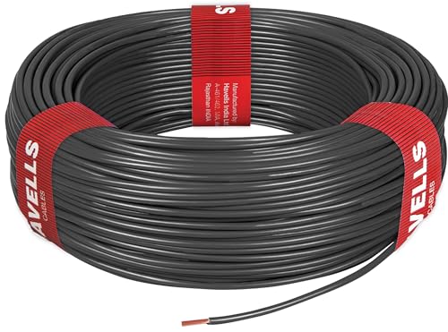 Image of Havells LifeLine+ S3 | 2.5 sq.mm Copper Wire (180m-Black)| Class 2 Conductor (100% Copper), Heat Resistant & Flame Retardant - Ideal for Domestic & Industrial Use (WHFFDNKL12X57)