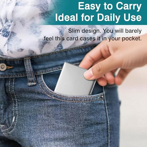 RFID Blocking Credit Card Holder – Stainless Steel Wallet & Business Card Organizer for Men and Women4
