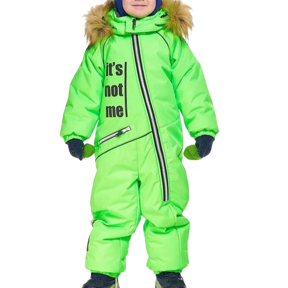 Tuta da Sci per Bambini con Cappuccio, Calda Tute da Neve Bambino e Ragazzi Impermeabile per Bambini, Giacca da Sci Invernale, Piumino per Sci Avventuroso all'aria Aperta,Campeggio