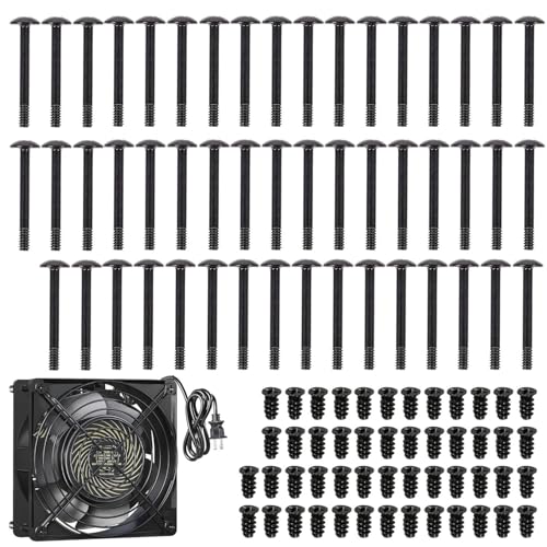 Juego de 100 tornillos de ventilador, carcasa de ordenador, 2 tipos de tornillos, largos y cortos, color negro, para ordenador portátil, PC, reparación de equipos, accesorios de reparación