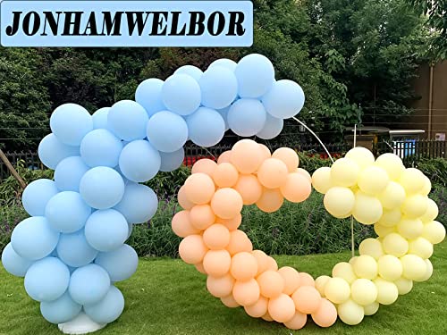 Image of Jonhamwelbor Light Blue Pastel Balloons (12Inch 100Pcs) Sky Blue Latex Macaron Blue Matte Balloons for Baby Shower Birthday Party