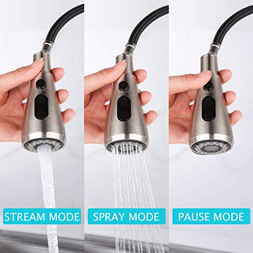 Kitchen Faucet, Single Handle Stainless Steel Kitchen Sink Faucet with Pull Down Sprayer, Pull Out Kitchen Faucets, Faucets for Kitchen Sinks