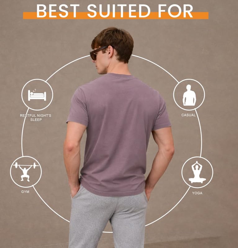 Image of Sleepynuts Men's Regular Fit Round Neck Half Sleeves Solid Casual Wear T-Shirt