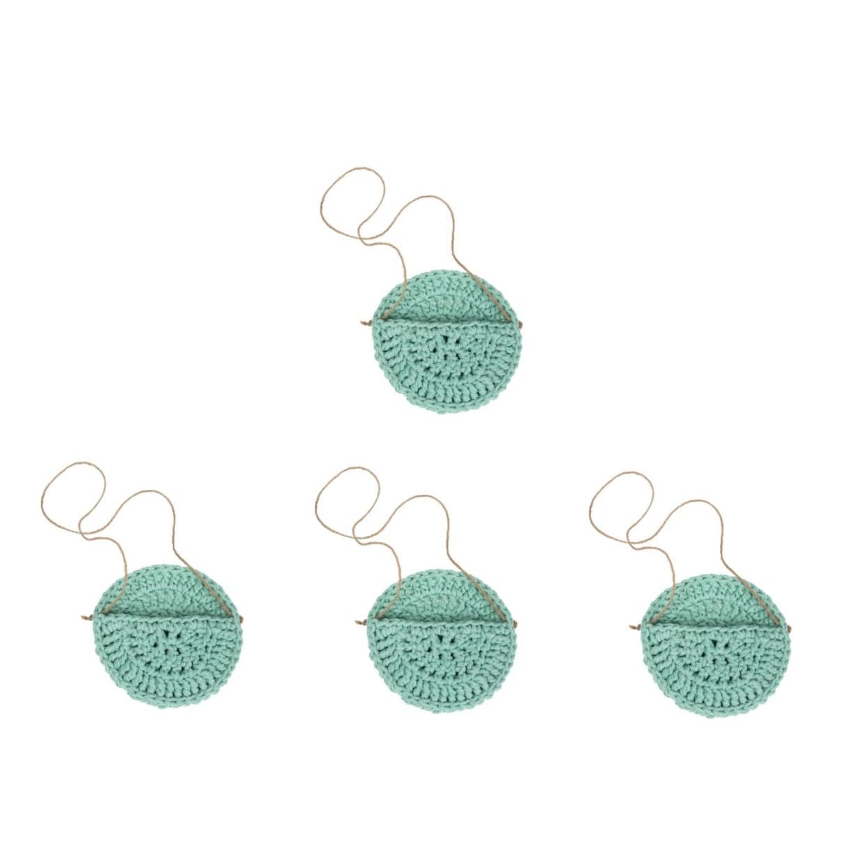 TOYANDONA Lot De 4 Paniers De Fleurs Décoratifs À Suspendre pour Plantes De Jardin Jardinières Esthétiques en Macramé Suspension pour Plantes Murales Intérieures en Coton Vert Clair