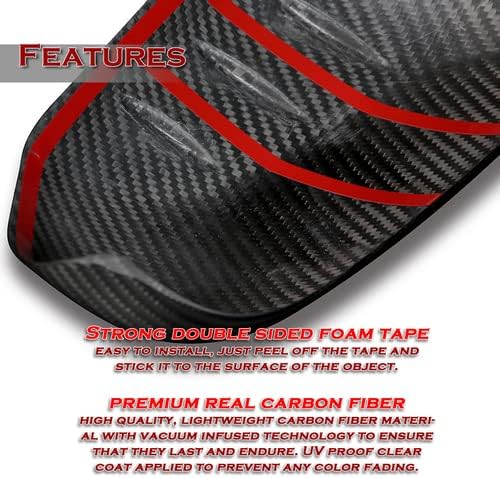 Black Real Carbon Fiber 2 Pieces Side Mirror Cover Cap Kit Compatible with 2017-2023 Alfa Romeo Giulia, 2018 2019 2020 2021 2022