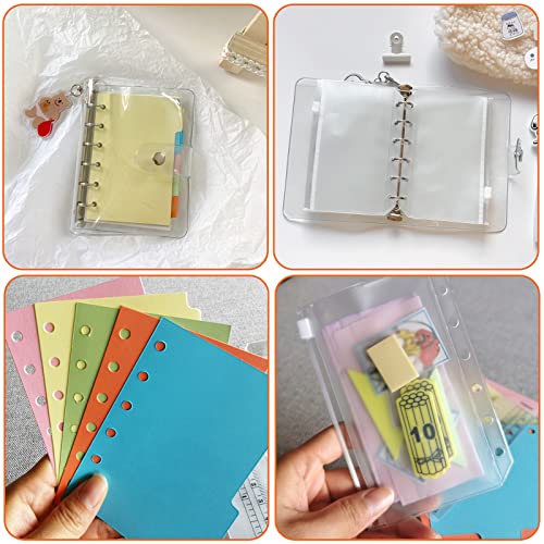 DY.2ten a7 Notizbuch-Set mit 3-Pack liniertem Nachfüllpapier, transparenter Reißverschluss-Bindertasche, Trennblätter, Linealmarker und Papiermine für 6-Ring-A5-Binder, Planer