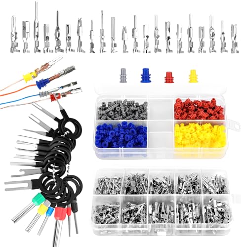 Steckverbinder Pins Kit Kfz Stecker Automobil Auto Elektrik1/1,5/1,8/2,2/2,3/2,5/2,8/3,5mm Gecrimpter Anschlussstift Kfz Elektrik Set Motorrad ATV Draht NI für Autos Motorräder Lkws Boote