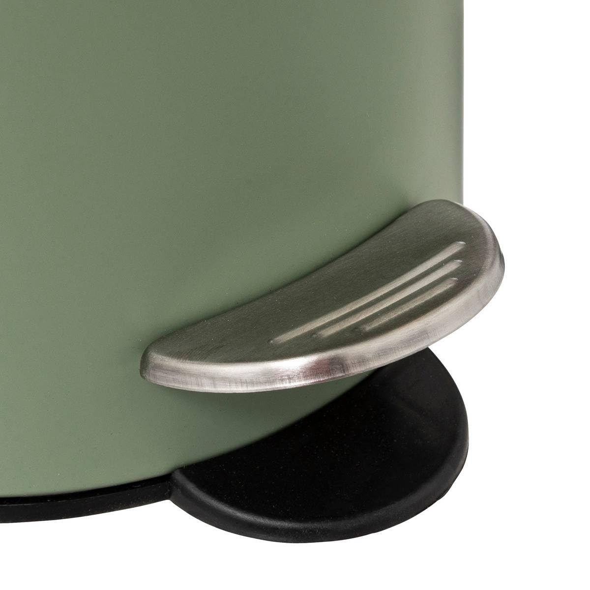 5five - Papelera con Cierre Suave 3l Trio Verde Caqui