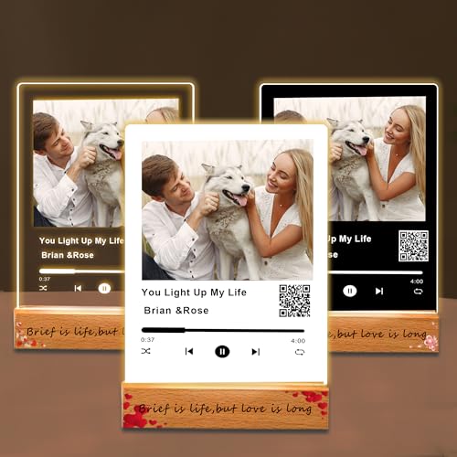 Personalized Acrylic Spotify Plaque | Customize Our Acrylic Plaque With Your Favorite Song & Photo | Personalized Valentines Day Gifts for Him Her (Style 2)